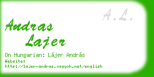 andras lajer business card