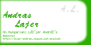 andras lajer business card